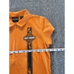Harley Davidson Women’s Front Garage Shirt 1/4 Zip Orange Shirt Biker Size Large Photo 1