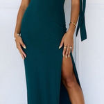 Hello Molly NWT  Fashion Standard One-Shoulder Maxi Dress Emerald Green Size 10 Photo 0