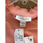 Topshop  Coral Salmon Ruffle Ribbed Neck‎ Trim Sweatshirt Womens 4-6 NEW NWT Photo 8