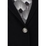 Rabanne Black Three Button Wool Long Sleeve Longline Winter Coat Size 4 Photo 4