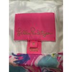 Lilly Pulitzer Jacket Womens 8 Quilted Puffer Gold Button Down Floral Lining Photo 1