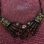 Skeleton Hand Necklace Rhinestone Bling Silver Gemstone Halloween Costume Goth Black Photo 7