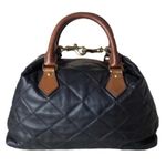 Ralph Lauren Black Leather Diamond Quilted Doctors Boston Duffle Bag Photo 1