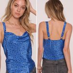 Heartloom NWT Janina Animal Print Silky Sexy Cowl Cami Top in Cobalt - Sz Small Photo 12