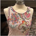 Desigual  Pink and Cream Sheath Dress Sleeveless Crew Neck Mini Photo 5