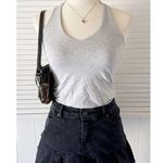 LOGO By Lori Goldstein  Black Pleated Denim Skirt Photo 0