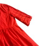 Madewell  A-Line Dress Eyelet Cutout Trim 3/4 Sleeves Cotton Size 16 Women's Photo 2