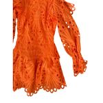 The Sang  Orange Ruffle Long Sleeve Mini Dress Size Medium NEW NWOT Photo 3