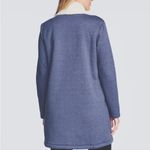 Eddie Bauer Women's Faux Sherpa Lined Cabin Cardigan Blue/Cream EUC Size S Photo 1