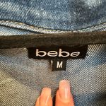 Bebe  Blue Sleeveless Front Button Rhinestone Denim Midi Dress Size Medium M Photo 8