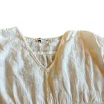 Madewell V-Neck Smocked-Waist Top Blouse Shirt Square Jacquard Print Size Small Photo 5