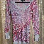 EXPRESS Vintage y2k pink purple silver metallic sparkle sweater, XS Photo 0