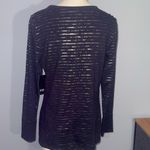 a.n.a  black and gold striped long sleeve top shirt woman’s medium NWT Photo 1