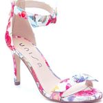 Unisa Floral Satin Sandals In White Multi Size 9 NWT Photo 8