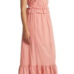 Caslon Faux Wrap Ruffle Dobby Dress Pink Desert XS Photo 2