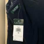NWT Lauren Ralph Lauren Navy Blue Sequin and Lace Ruched Column Sheath Dress 10 Photo 7