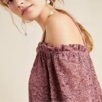 Anthropologie Eri + Ali Romana Off The Shoulder Top Lace Dusty Rose XS NWT Photo 2