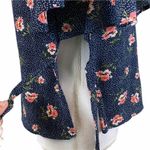 One Clothing  XS Blue Dots Floral Top Tie Side Photo 6
