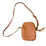 Boutique  Womens Zipper Pocket Crossbody Purse Caramel‎ Brown Faux Leather Travel Photo 4