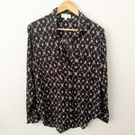 Anthropologie CLOTH & STONE x  | Black White Kasuri Hipster Star Blouse | Small Photo 1