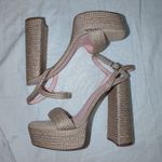 Antonio Melani  X Style Bungalow Jute Platform Heels W9 Pink/Beige Photo 1
