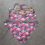 Old Navy NWT Plus Size Pink White Flamingo Print Bandeau Bikini 2 Piece Set Photo 8