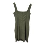 Rampage  USA Olive Green Faux Suede Fringe Mini Dress Women's 7 Y2K Western Photo 3