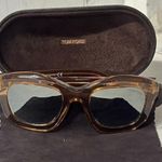 Tom Ford FT0582 45P Shiny Light Brown Mirror Green Lens Julia Square Sunglasses Photo 2
