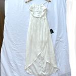 Lulus | NWT REMARKABLE MOMENTS WHITE FLORAL JACQUARD SATIN TULIP MIDI DRESS XS Photo 6