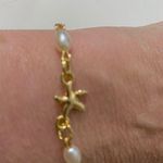 🆕Gold Plated Starfish Pearls Adjustable Bracelet Photo 1