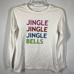 Natural Reflections Women's Jingle Bells Christmas Long Sleeve Top White Small Photo 0
