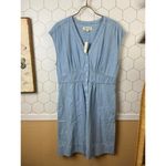 Madewell  Denim Cap-Sleeve Button-Front Dress Sunwashed Indigo - Size - 8 - NWT Photo 6