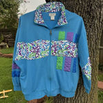 Lavon Y2k 92  M Multi-Color Full Zip Nylon Tennis Windbreaker Jacket‎  Grunge Photo 0