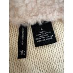 New Directions Womens Large Ivory Faux Fur Trim Open Front Cardigan wrap coat Photo 3