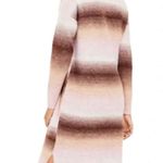 Loft Brown Pink Wool Ombre Striped Long Sleeve Cozy Knit Sweater Midi Dress Photo 1