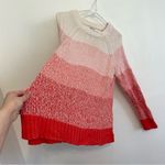 Aerie  AMERICAN EAGLE Heathered Crew Sweater Cream Ivory Coral Colorblock Cotton Photo 10