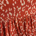 Liberty Love Smocked Mini Dress Womens M Orange Ditsy Floral Print Tiered BOHO Photo 6