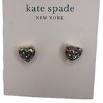 Kate Spade Multi Glitter My Love Goldtone Heart Earrings Photo 7