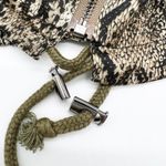 ACOA Womens Jacket Small Snakeskin Print Bomber Street Trendy Statement Urban Brown Photo 5