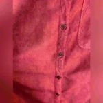 Catherines Cathrines Plus Size 14/16 0X Button Down Shirt Faux Suede Red Holiday Festive Photo 3