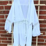 Blue Island  White swim cover up bell sleeves & Lace M Photo 1
