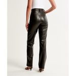 Abercrombie & Fitch Black Vegan Leather 90s Straight Ultra High Rise Pants 2/26 Photo 5