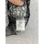 Paper Crane  Women's Blouse Black Micro Floral Peplum Size XS Short Sleeve Photo 3