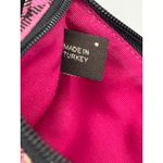 Coach Pink Plaid Tartan Wristlet Black Trim Fabric Zip Pouch Fob Leatherware Photo 3