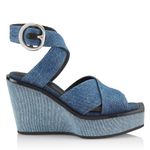 Rag and Bone Santiago Ankle Strap Platform Wedge Sandals Denim, Size 8.5/38.5 NWT Photo 1