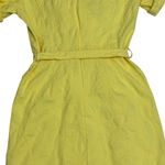 Liz Claiborne Vintage  Yellow Belted Shirt Dress‎ Midi Career Workwear Chic SZ 12 Photo 11
