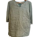 J. JILL Pure Love Linen Tunic Top Green knit sweater 3/4 sleeve LP LARGE PETITE Size undefined Photo 0
