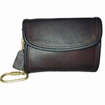 Coach Brown Leather Coin Purse Wallet Gold Keychain Attachment Snap Closure Photo 7