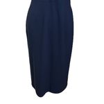 Dress the Population  Lyla Midi Dress Women’s Size M Navy V-Neck Cocktail Formal Photo 2