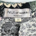 Niji of Waikiki Hawaiian Button Jacket M Art to Wear Floral Paisley Eyelets Black Size M Photo 6